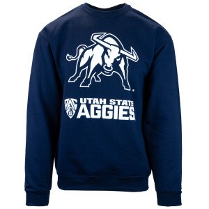 Utah state aggies pac-12 navy crewneck sweatshirt